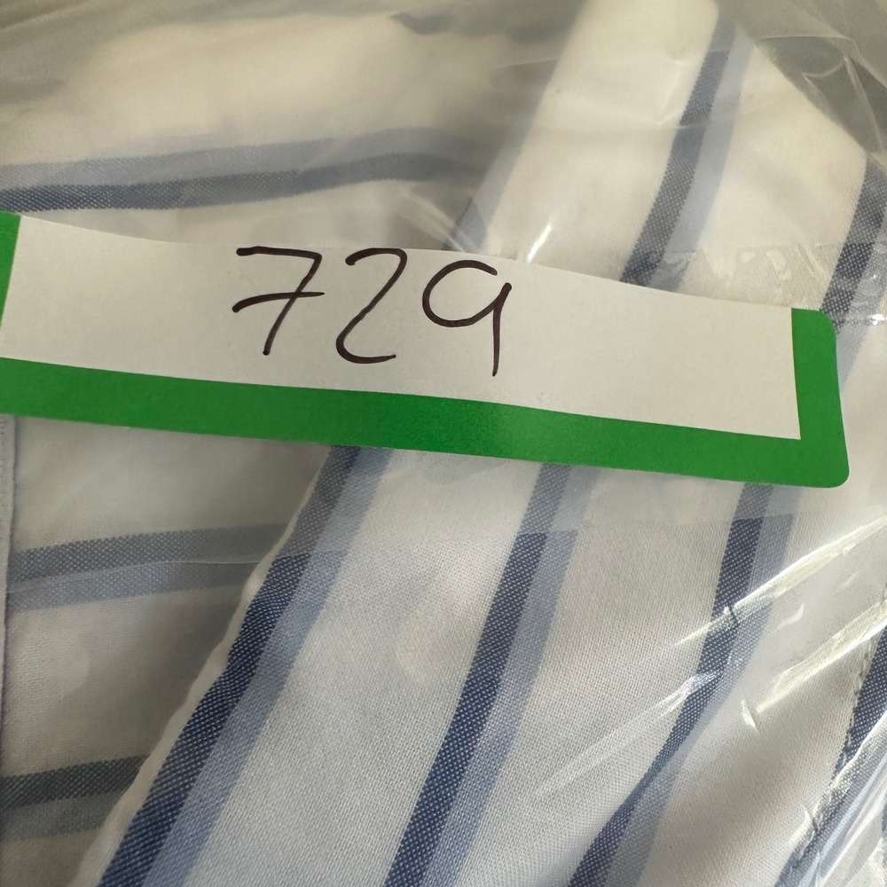 Brooks Brothers 1818 Mens Large Blue White Striped Cotton Button Down Shirt L - Picture 7 of 7